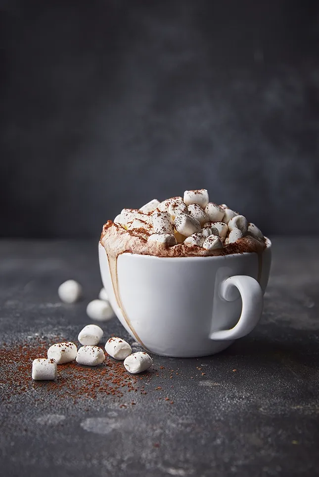 Hot Chocolate on slate background